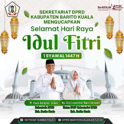 Iklan Ucapan Sekretaris DPRD Batola Mengucapkan Selamat Hari Raya Idul Fitri