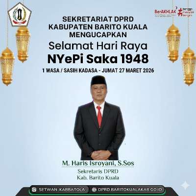 Iklan Ucapan Sekretaris DPRD Batola , Selamat Hari Raya Nyepi