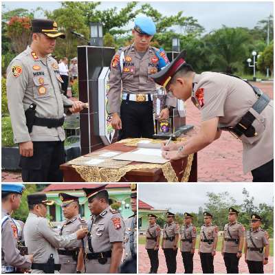 Kapolres Gunung Mas Pimpin Sertijab PJU dan Kapolsek