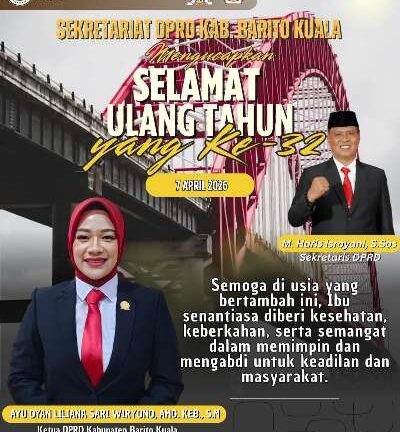 Iklan Ucapan Sekretaris DPRD Barito Kuala, Selamat Ulang Tahun Ketua DPRD Batola