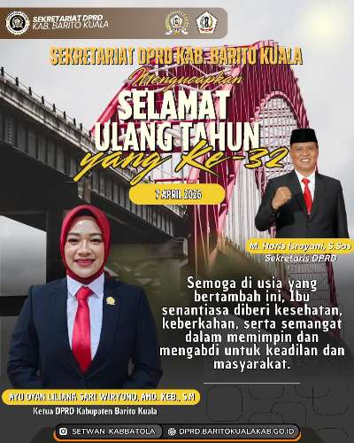 Iklan Ucapan Sekretaris DPRD Barito Kuala, Selamat Ulang Tahun Ketua DPRD Batola
