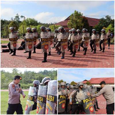 Perkuat Sinergi, Personel Polres Gunung Mas Intensifkan Latihan Dalmas