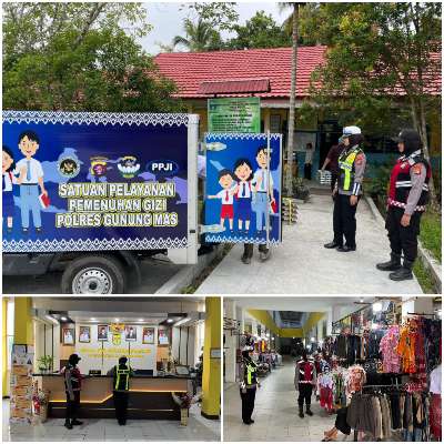 Polwan Polres Gumas Kawal Kamtibmas dan Program Makan Bergizi