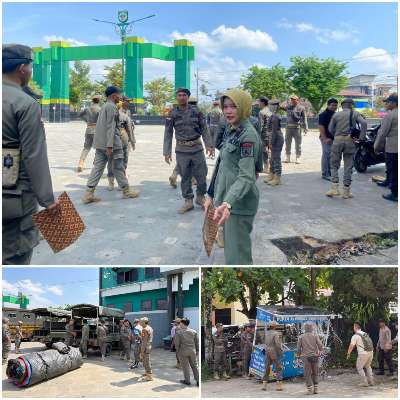 Satpol PP Balangan Tertibkan PKL dan Jasa Mainan di Kawasan Taman Sanggam