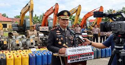 Polres Pohuwato Intensifkan Pemberantasan Tambang Emas Ilegal, Belasan Alat Berat Disita