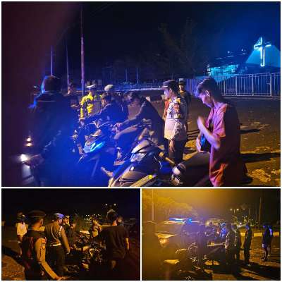 Polres Gunung Mas Razia Balap Liar dan Knalpot Brong di Kuala Kurun