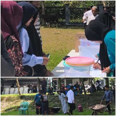 Bupati Balangan dan Istri Berbagi Hewan Kurban dengan Ribuan Warga
