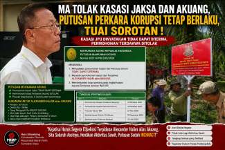 MA Tolak Kasasi Jaksa dan Akuang, Putusan Perkara Korupsi Tetap Berlaku, Tuai Sorotan !