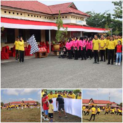 Polres Gunung Mas Gelar Jalan Sehat dan Lomba HUT RI