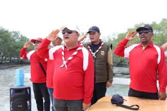 Kirab Merah Putih Semarakkan HUT RI ke-81 di Hutan Mangrove Asahan