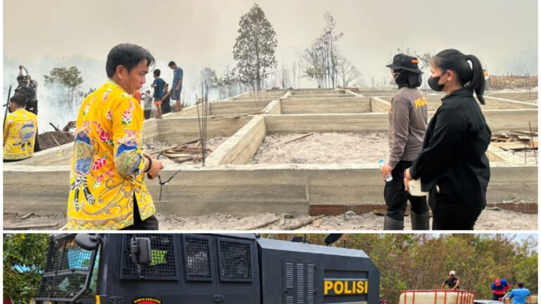 Kapolres Gunung Mas Tinjau Pemadaman Karhutla di Kurun
