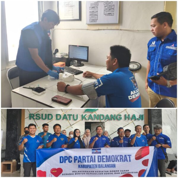 Direktur Eksekutif Demokrat Balangan Donor Darah di RS