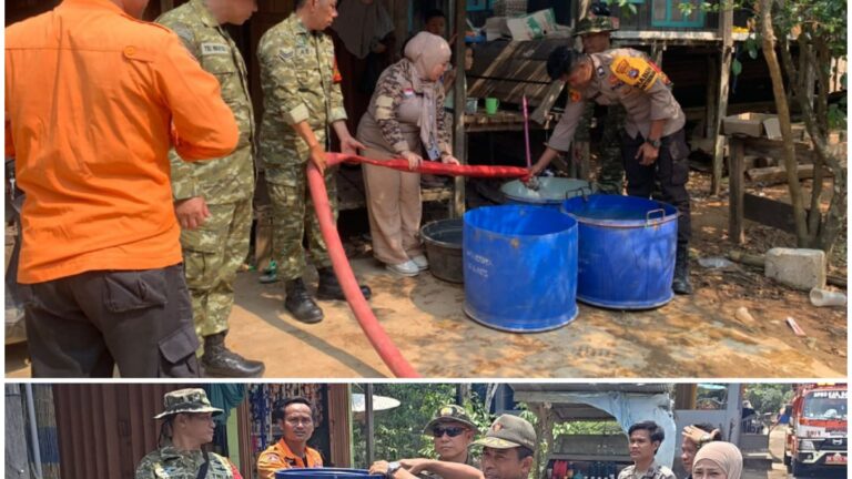 Kodim BPBD dan Pramuka Balangan Salurkan Air Bersih di Halong