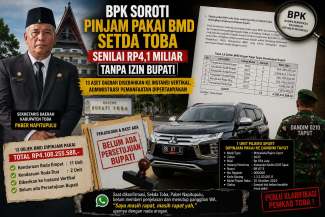 BPK Soroti Pinjam Pakai BMD Setda Toba Senilai Rp4,1 Miliar Tanpa Izin Bupati